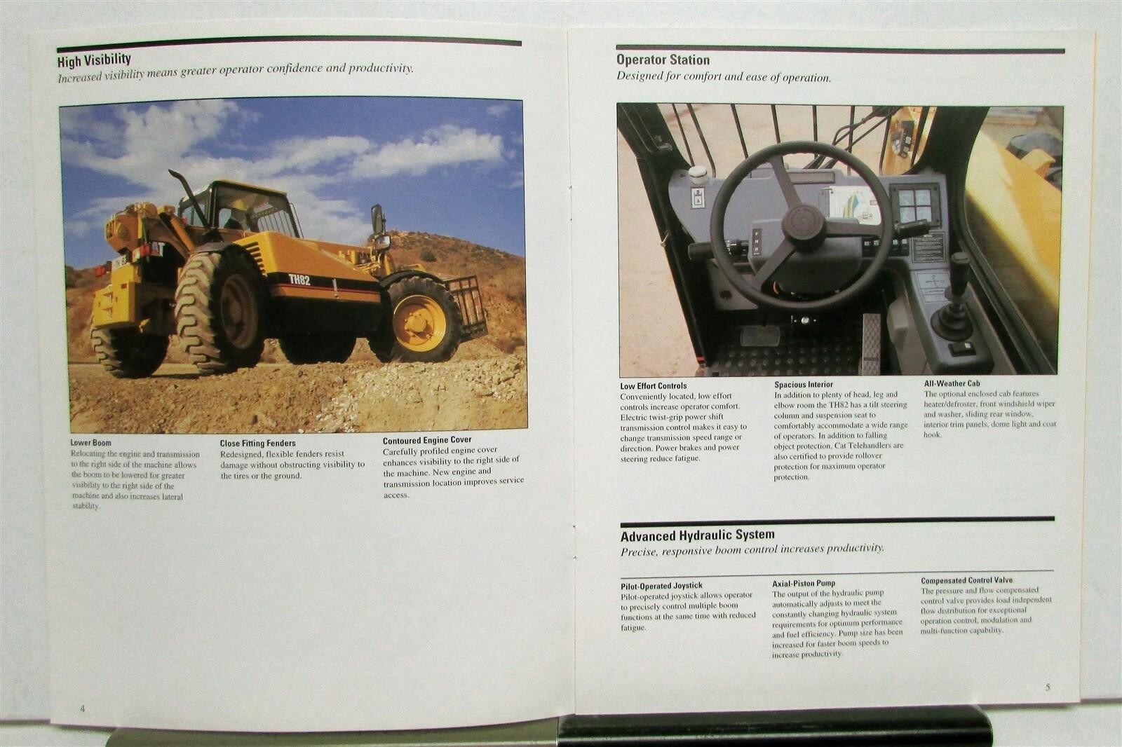 1996 Caterpillar TH82 Telescopic Handler Specs Construction Sales Brochure