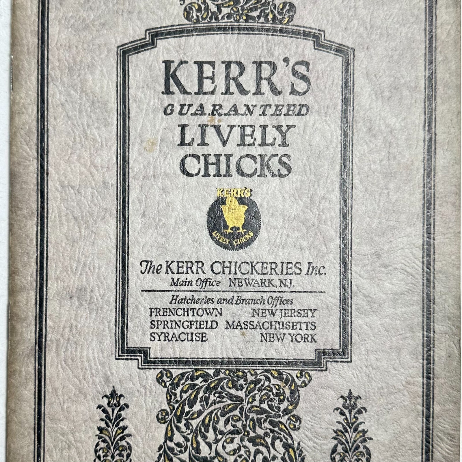 1924 Kerr’s Lively Guaranteed Lively Chicks Catalog Kerr Chickeries NEWARK NJ