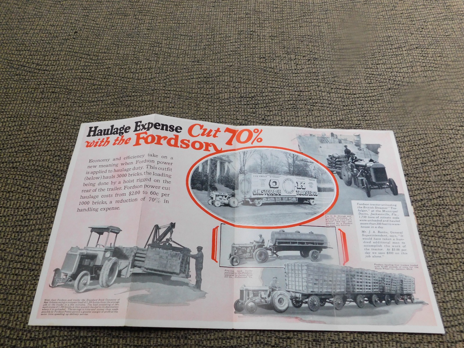 1920’s 1930’s Fordson Tractor Brochure 9.25″ x 16″
