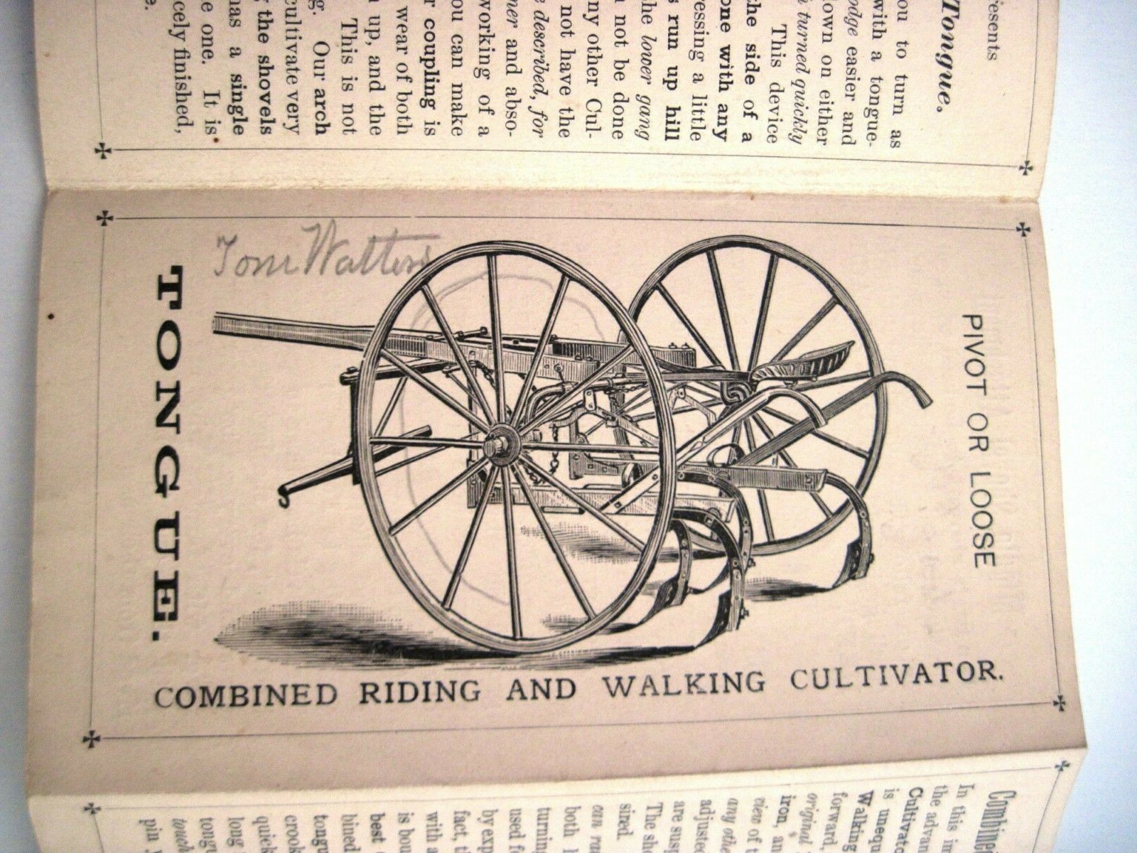 1880 Pull-Out Advertising Brochure for “Eagle Cultivator” w/ Great Pictures *