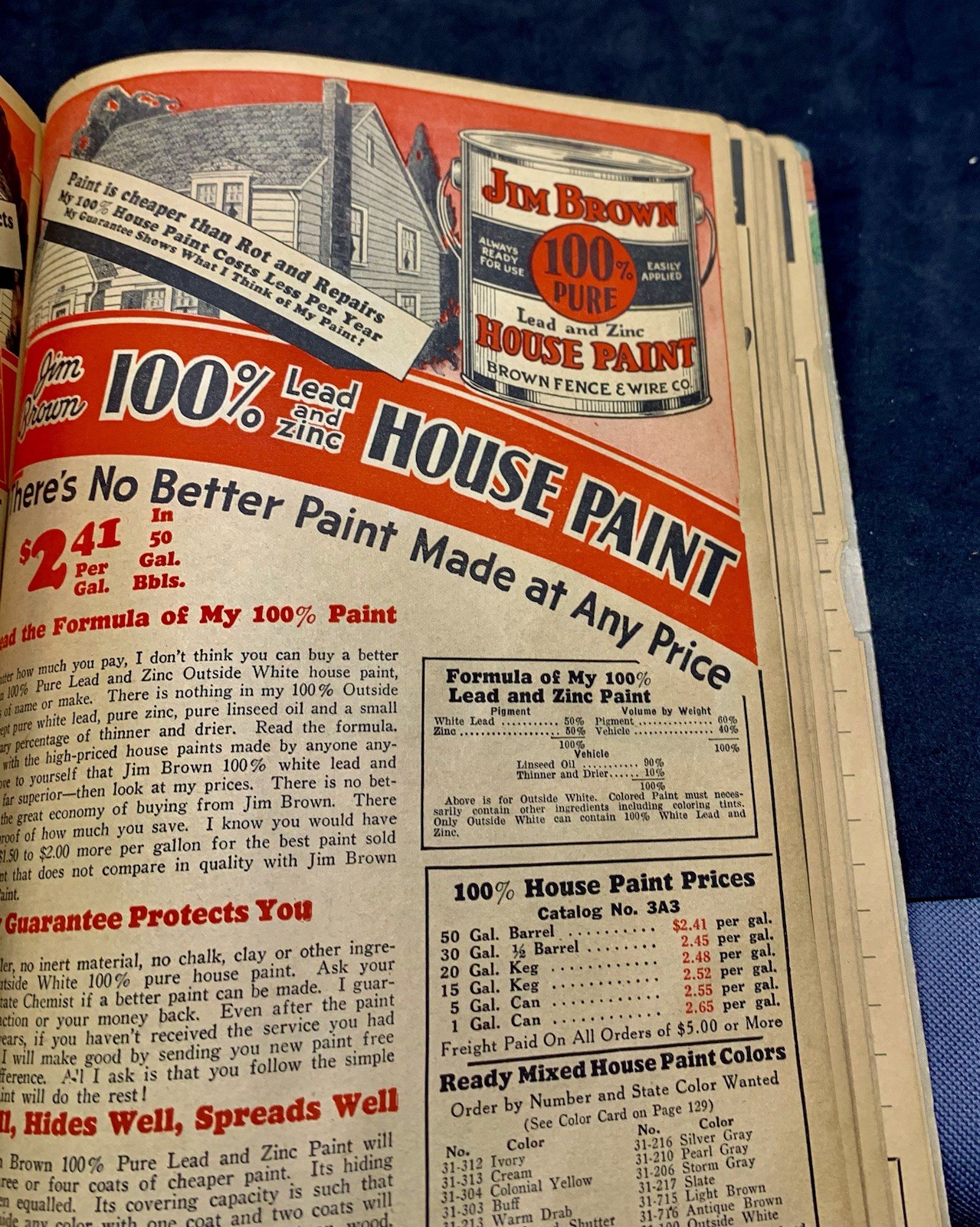 JIM BROWN’S 1935 BARGAIN BOOK – THE BROWN FENCE & WIRE CO.- Catalog