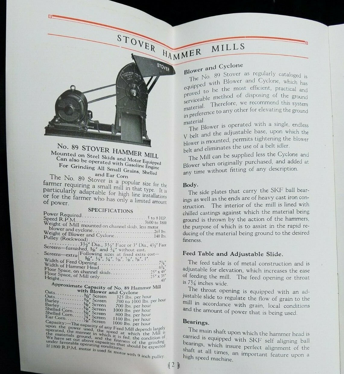 1930 Brochure Stover Hammer Mills Stover Mfg & Engine Co Freeport IL Grain Mill