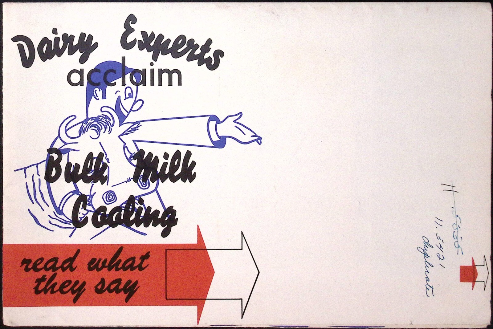 1950s Hoard’s Dairyman Milk Plant Monthly Bulk Cooling Poster Fold Out Brochure