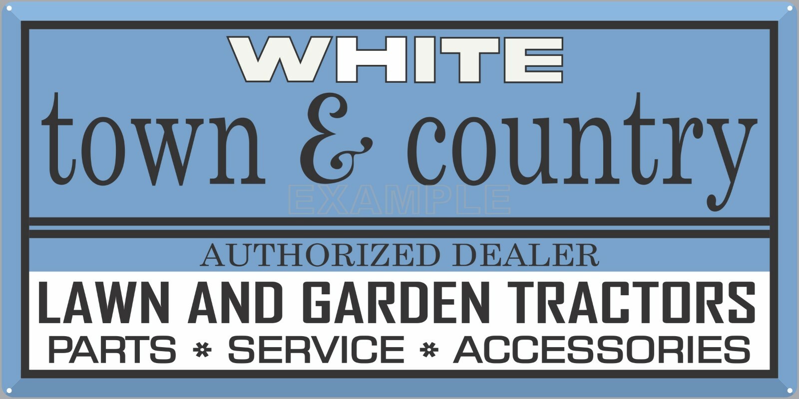 TOWN AND COUNTRY LAWN GARDEN TRACTOR DEALER SIGN REMAKE ALUMINUM SIZE OPTIONS