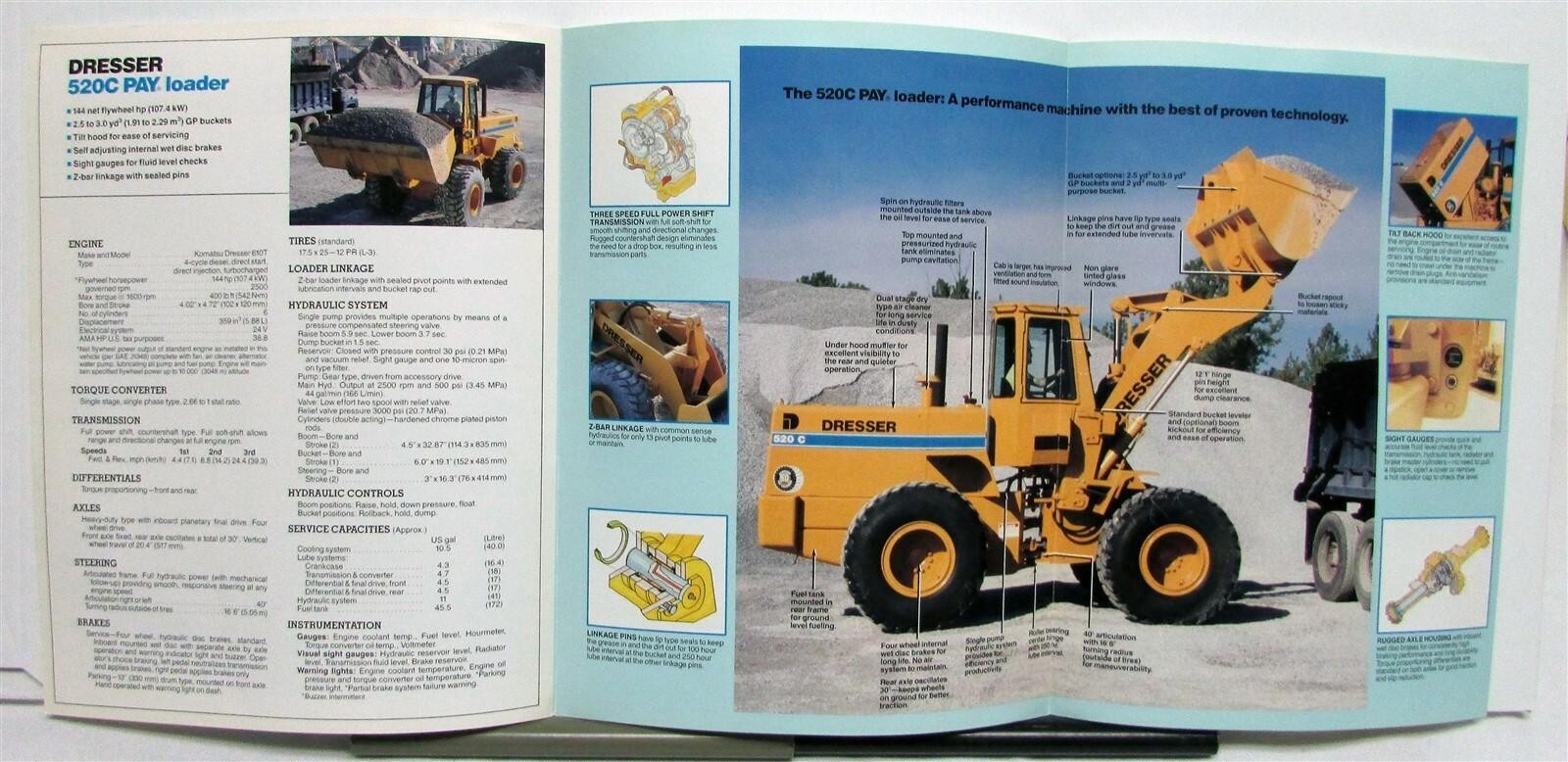 1990 Dresser 520C Payloader Specifications Construction Sales Brochure