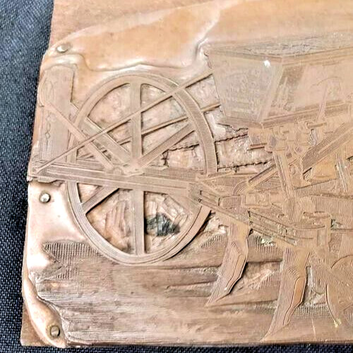 1889 McKay & Co. “Little Hocking Valley” Plow Works copper Print Plate / Block