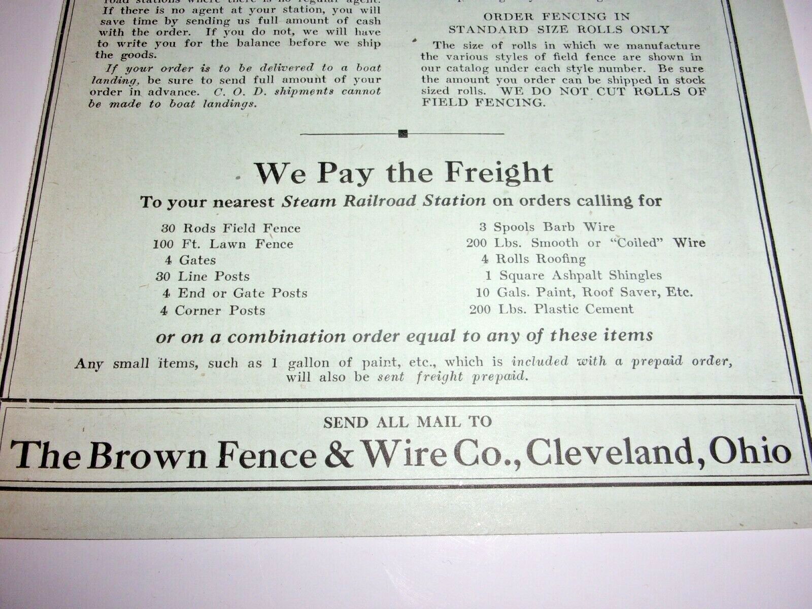 JIM BROWN’S 1925 BARGAIN BOOK CATALOG BROWN’S FENCE & WIRE, CLEVELAND, OHIO