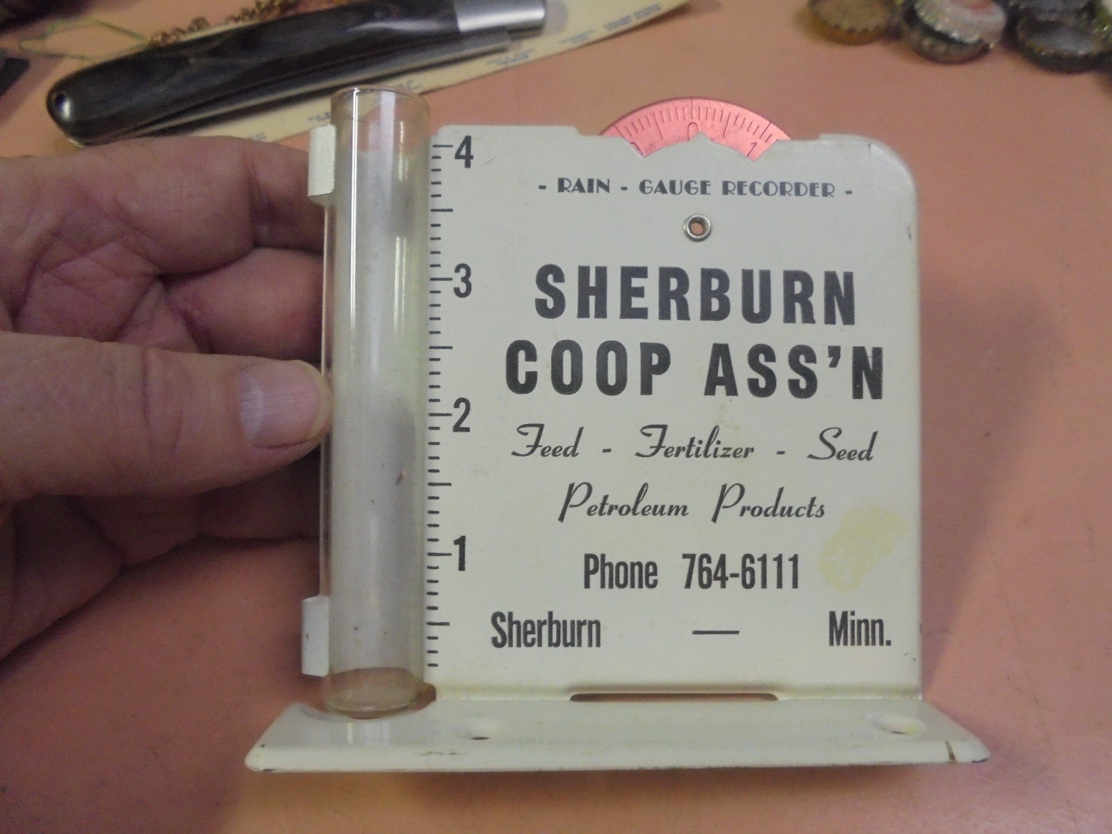 Vintage Sherburn Coop Ass’n Rain Gauge Sherburn, Minn.