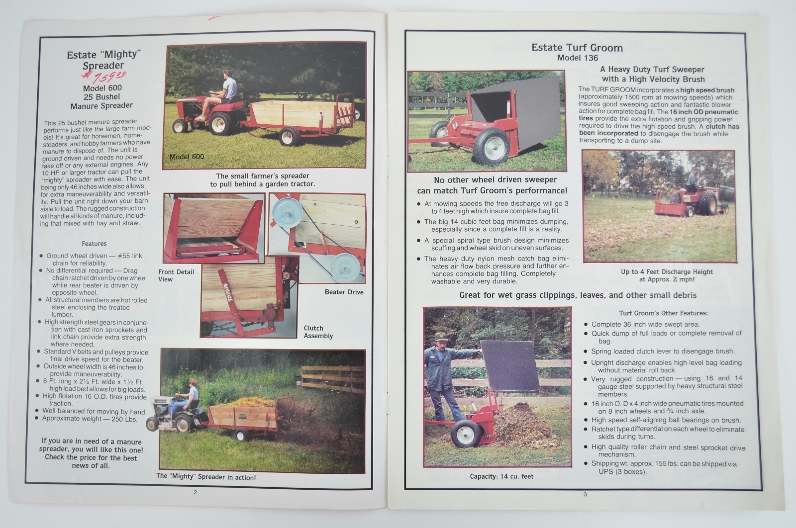 1985-1986 Country Manufacturing Lawn Mower Garden Farm Horse Barn Dealer Catalog