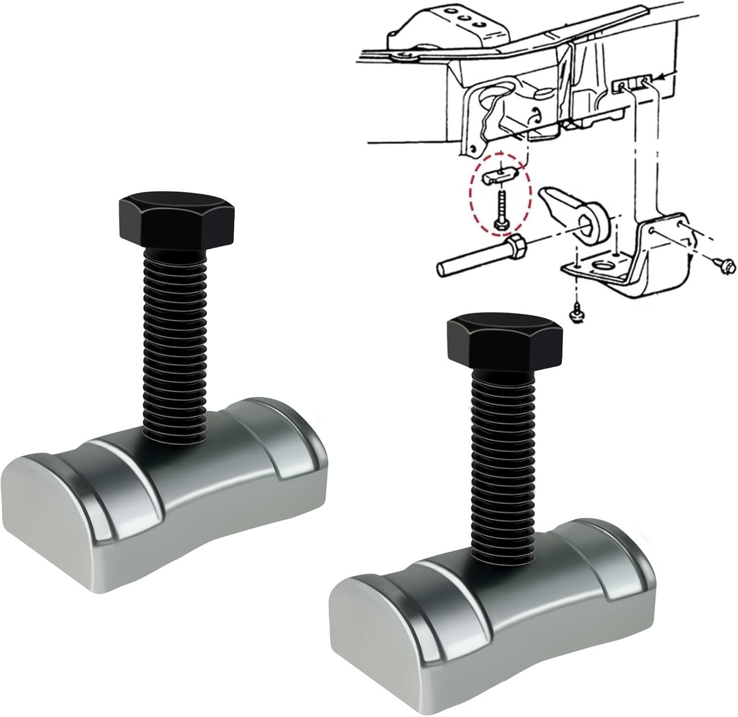 Torsion Bar Adjustment Bolt and Lock Nut Fit for Chevrolet Silverado Tahoe GM…