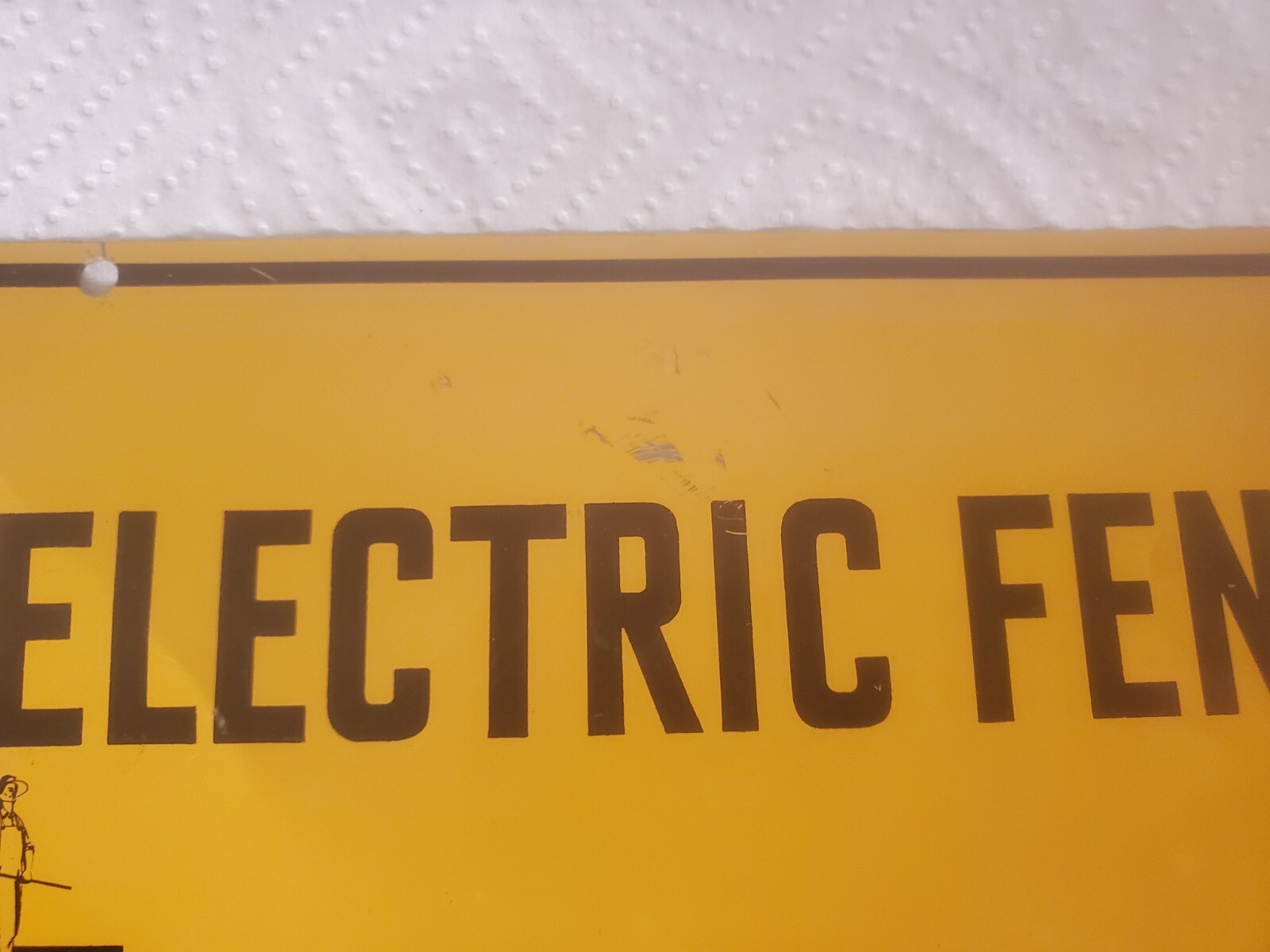 8″ X 4″ Metal Sign Electric Fence Dare Minute Man Logo Farm Ranch Decor