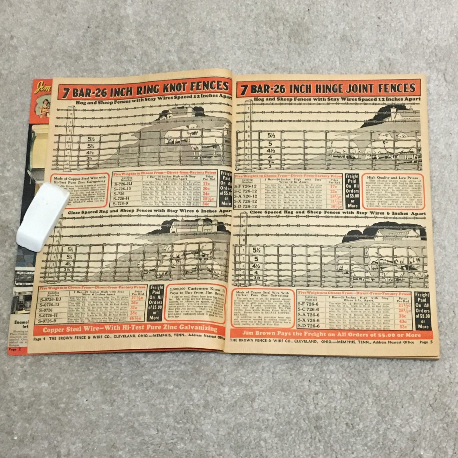 Vntg 1935 Jim Brown’s Bargain Book Catalog, Tools Fence Heater Range Paint Roof