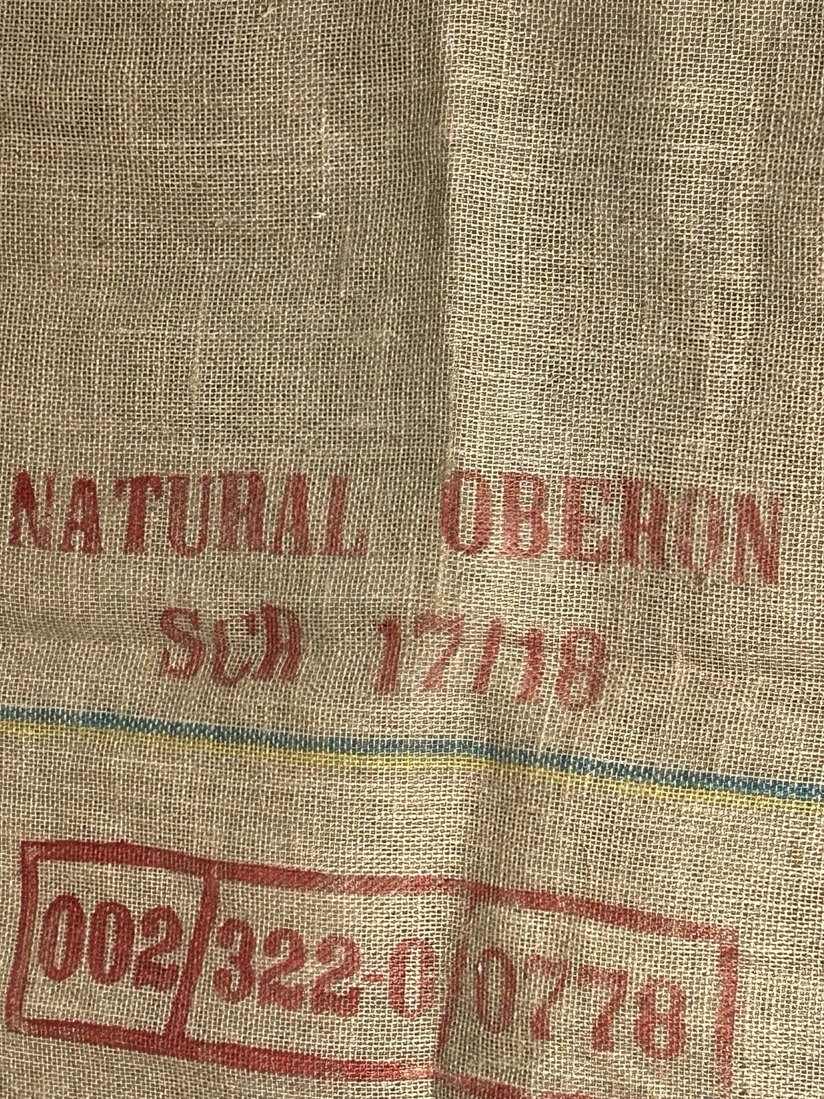 Vintage Large JUTE Bean Bag ~ CAFE’S DO Brasil ~26″ X38″~ Advertising