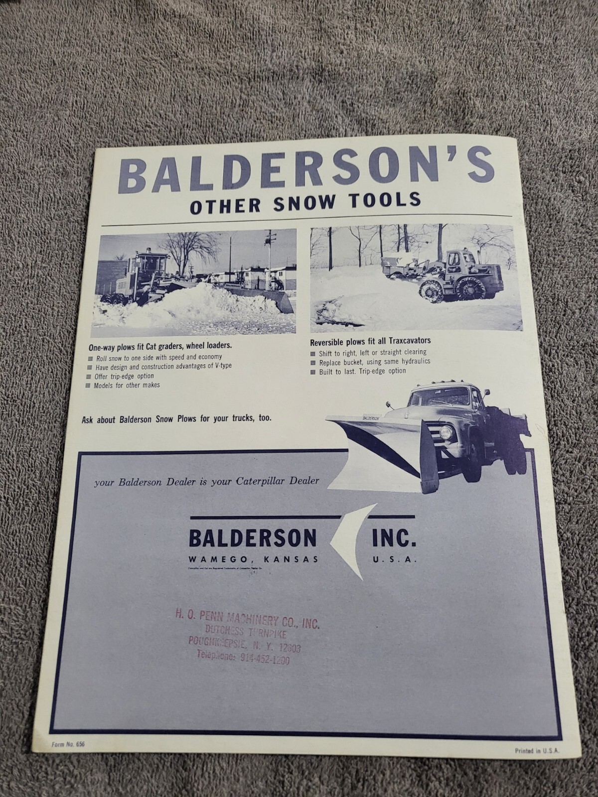 1965 Balderson V Snow Plow Blades Attachments Tractor Construction Grader Dozer