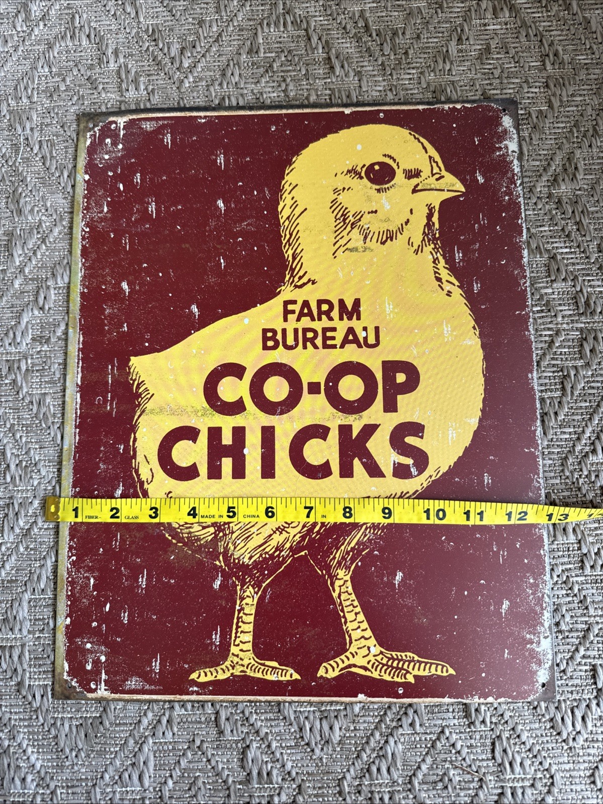 Farm Bureau Co-op Baby Chicks Sign Tin Vintage Garage Bar Decor Old Rustic