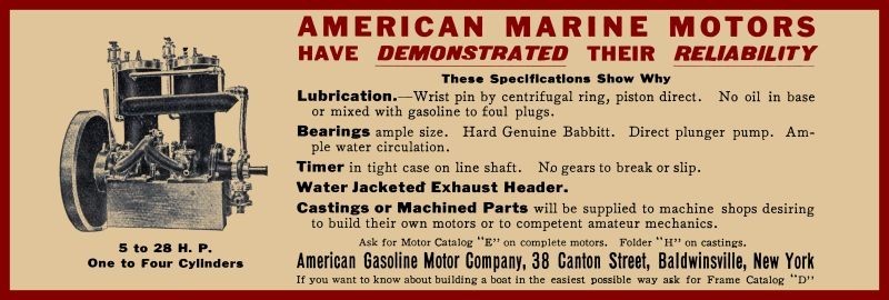1908 American Marine Engines, Baldwinsville New York New Metal Sign: 6×18″