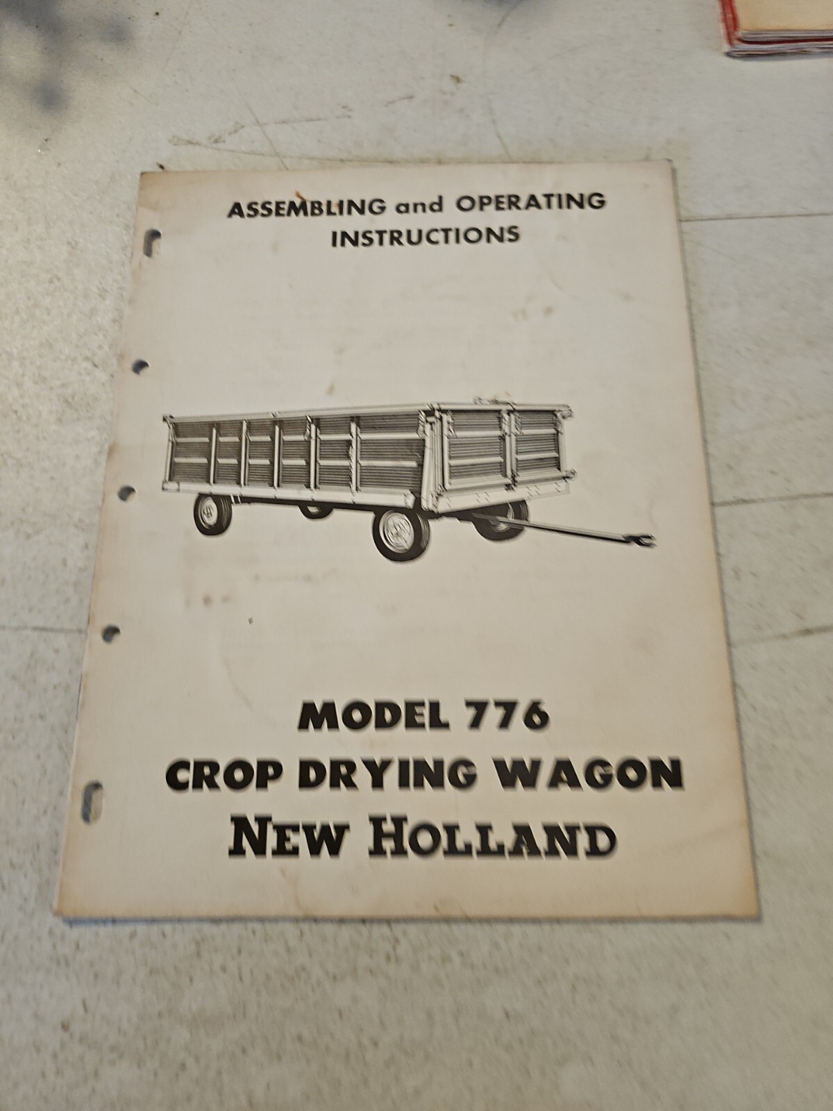 Vintage 1959 New Holland 776 Crop Drying Wagon Assembling Operating Instruction