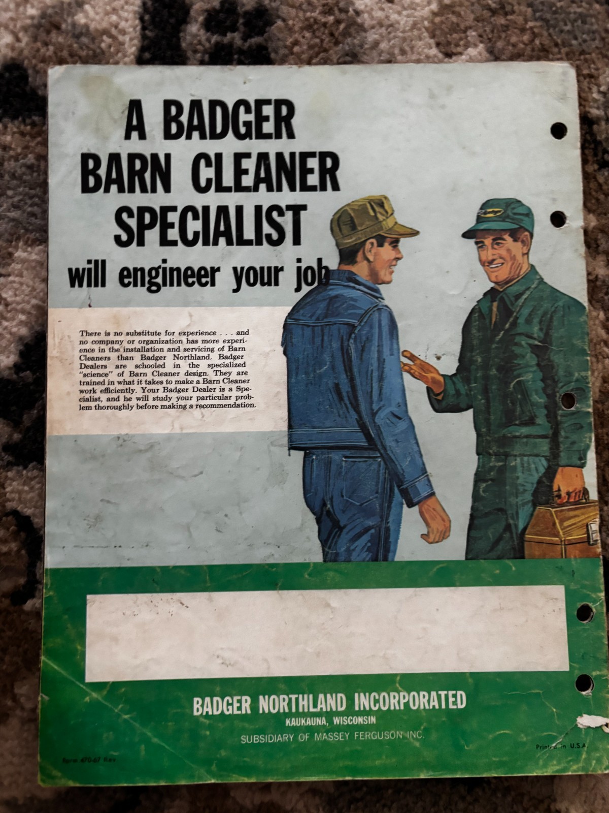 Badger Barn Cleaners For 1967 Brochure DCPA26