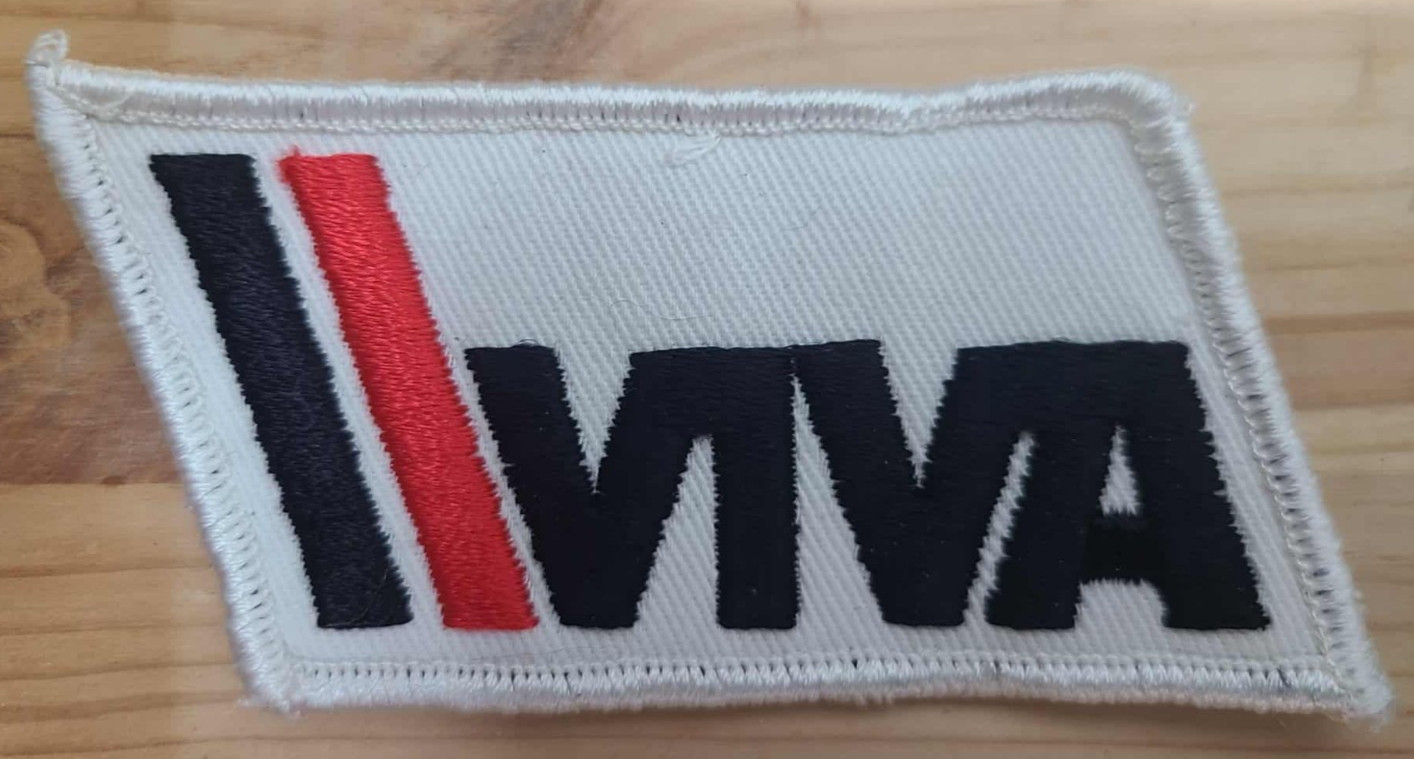 “VIVA Embroidered Patch – Vintage Style Red & Black Stripes Sew-On”