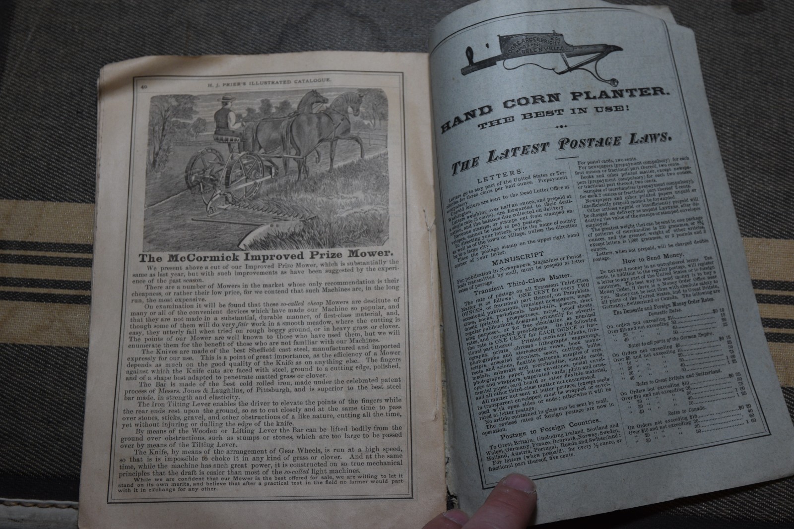 1878 H.J Prier McCORMICK’S Farming Implements CATALOGUE Illus Original Complete