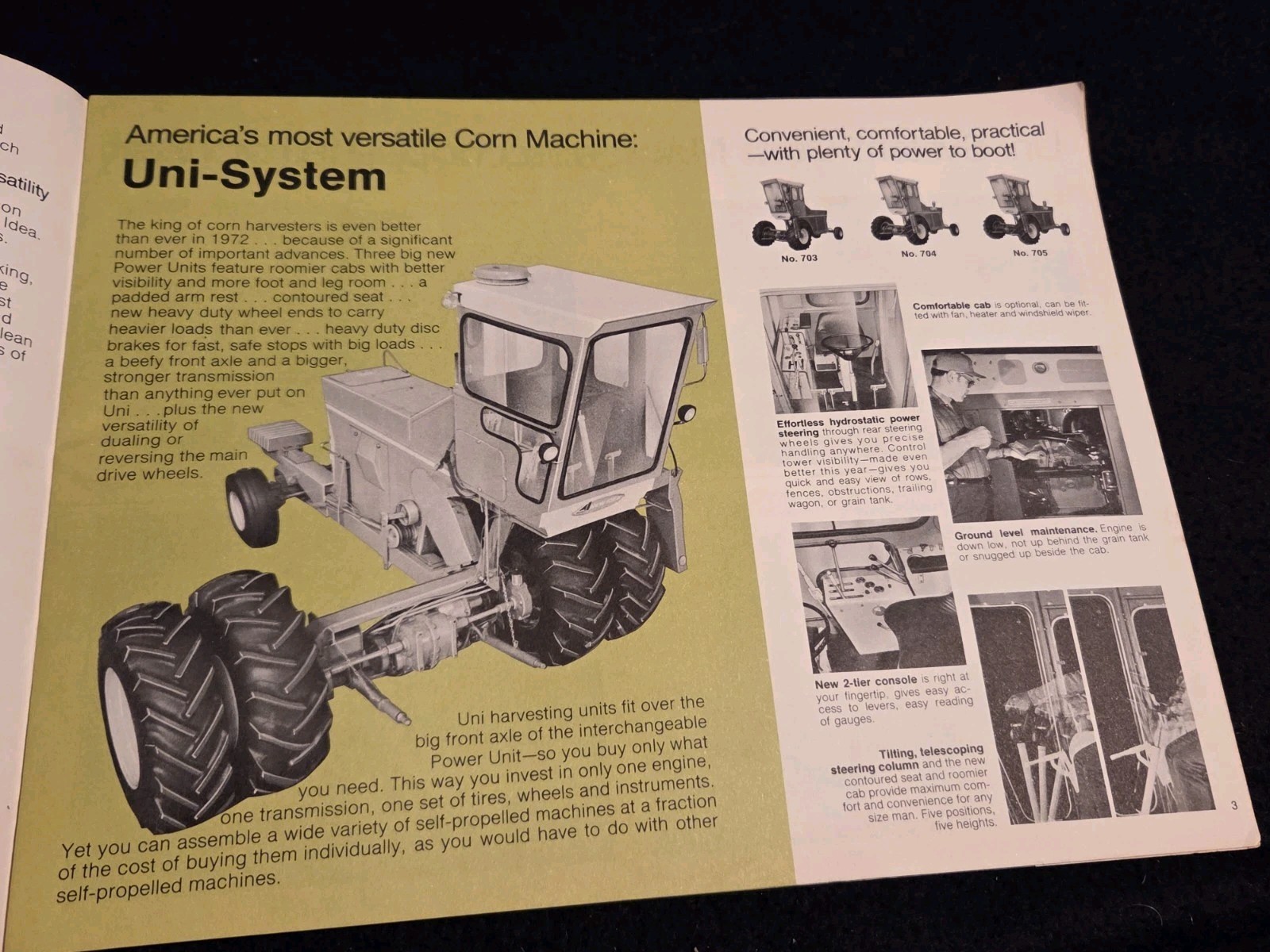 1972 New Idea Corn Machines Advertising Brochure Uni-System Madison South Dakota
