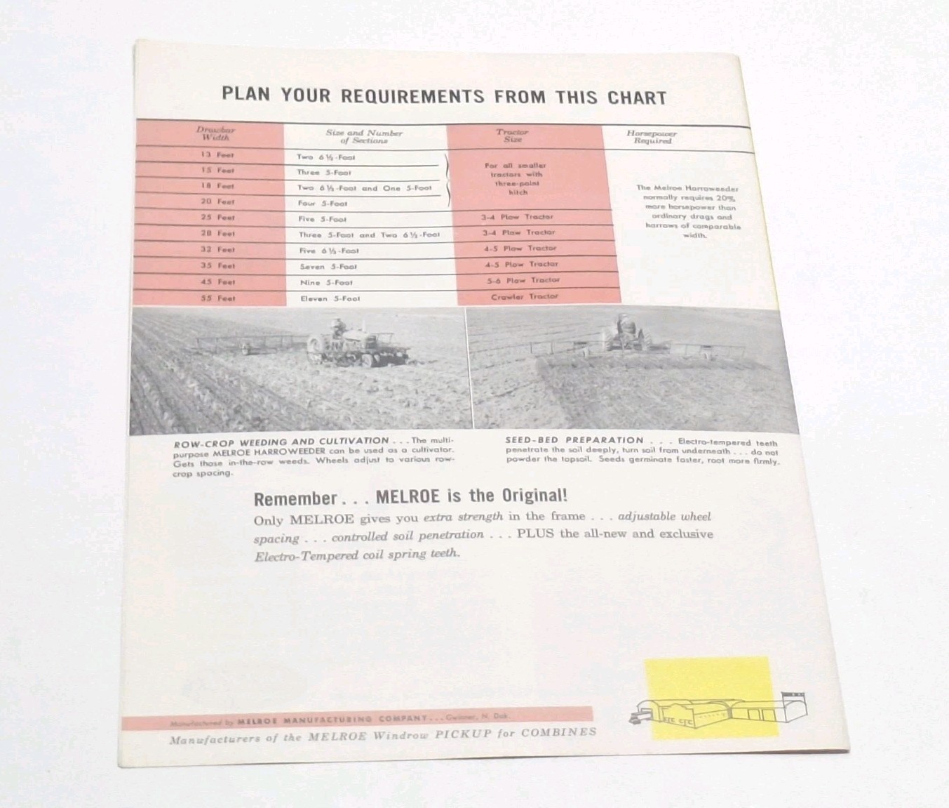 Melroe Manufacturing Co Harrowfeeder Gwinner North Dakota 1970s Tractor Brochure