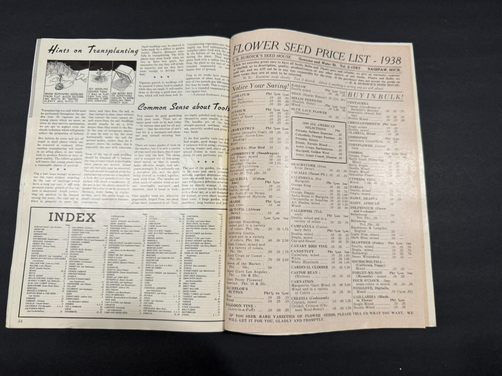 1930’s Glen Brothers & HB Burdick’s Fruit, Flowers, Seed Brochures…..2 Items