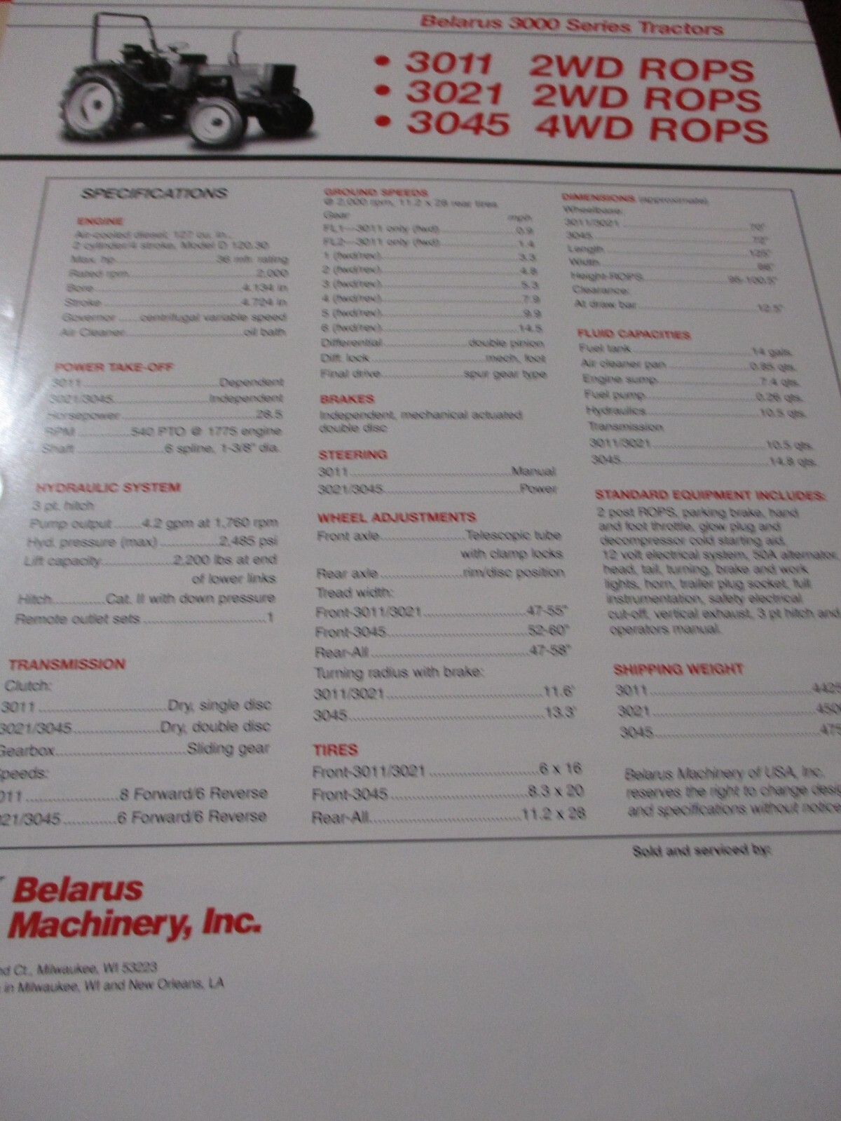 Belarus Tractors Sales/Specifications Brochures 7 items, Circa 1990’s
