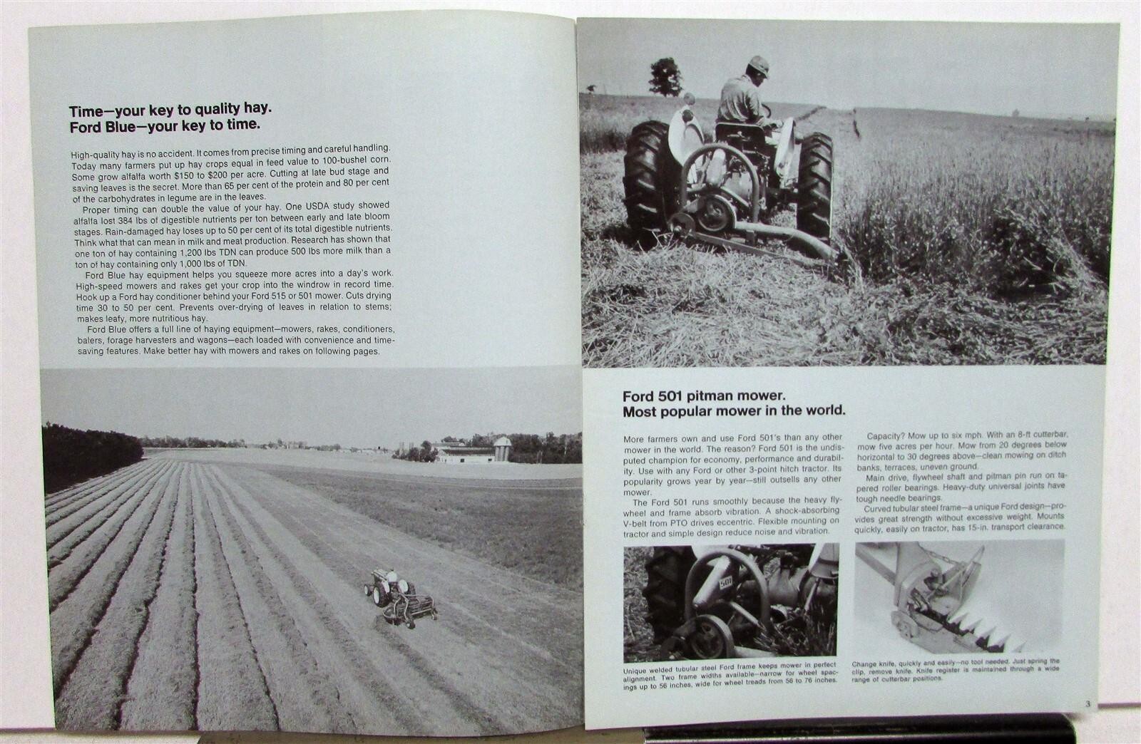 1970 Ford Mowers & Rakes Specifications Agriculture Sales Brochure