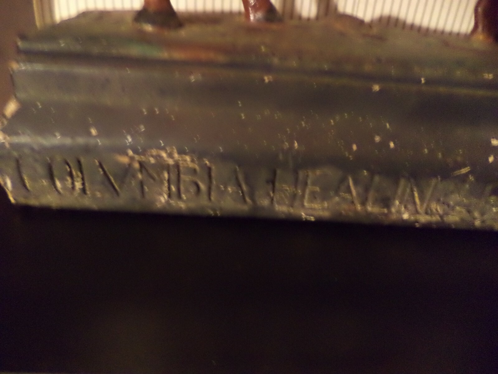 1910 HORSE store display sign COLUMBIA HEALING POWDER SALVE western blacksmith