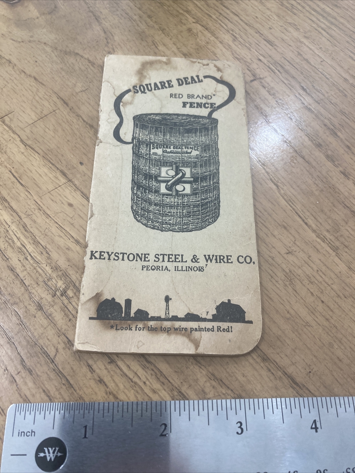Red Brand Fence Keystone Steel Farmer’s Pocket Memo Book Peoria Illinois