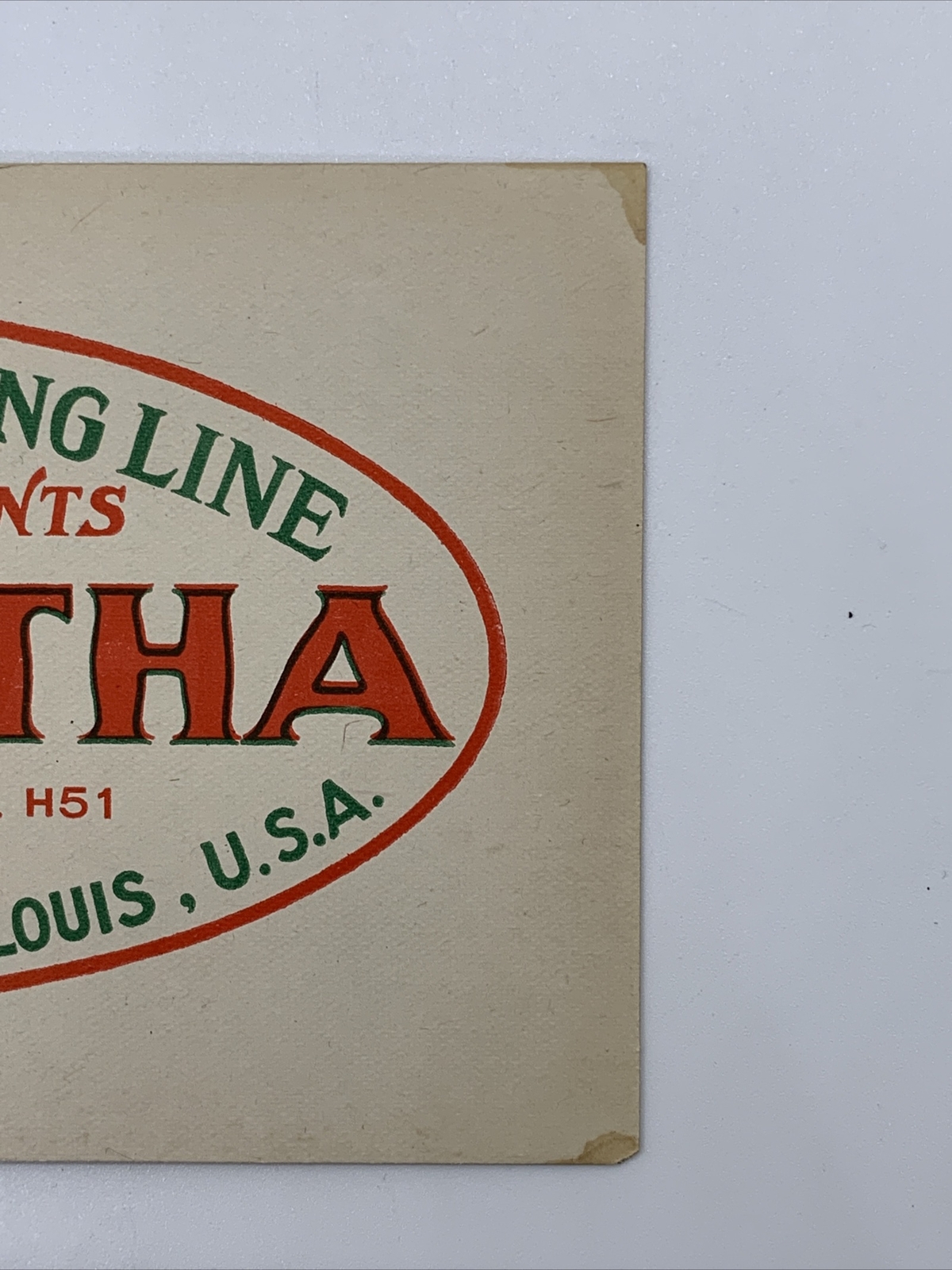 HIAWATHA FISHING LINE Diamond Co St Louis ADVERTISING Card Not a Blotter Vintage