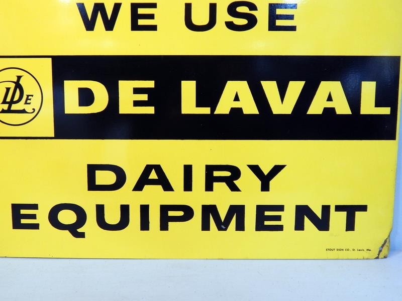 Vtg NOS ORIGINAL DeLaval Dairy Equipment 18″ x 12″ Tin Sign Stout Sign Co MO.