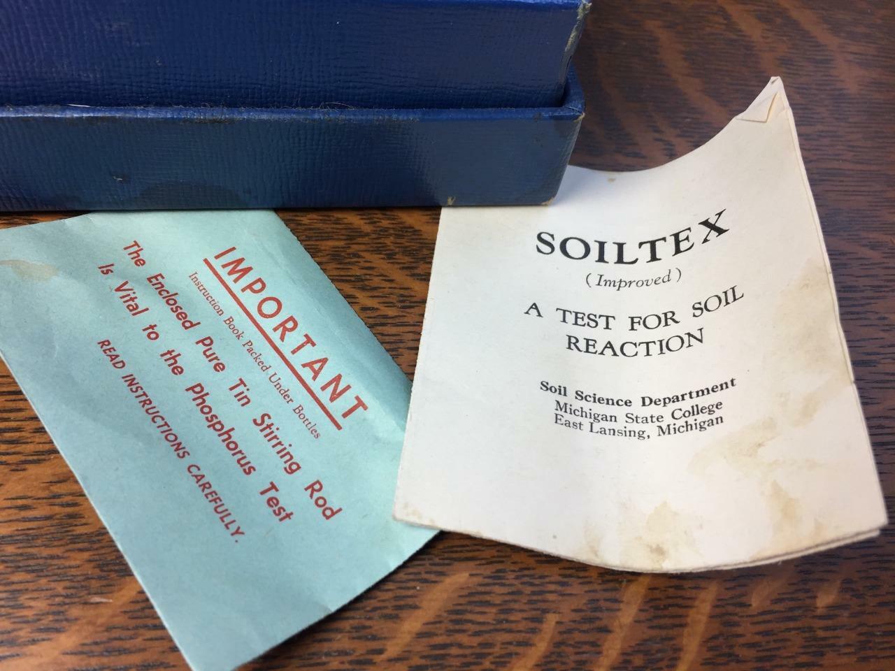 Vintage Sudbury Soil Test Kit Testing Laboratory Glass Tubes Paperwork Boxed Set