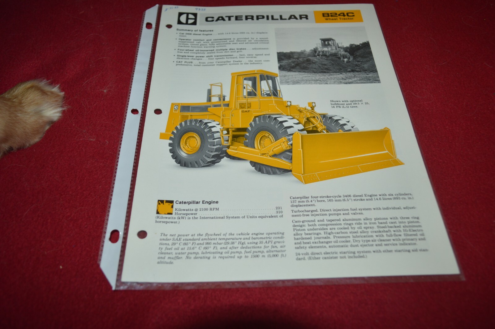Caterpillar 824C Wheel Dozer For 1978 Dealer’s Brochure AMIL16