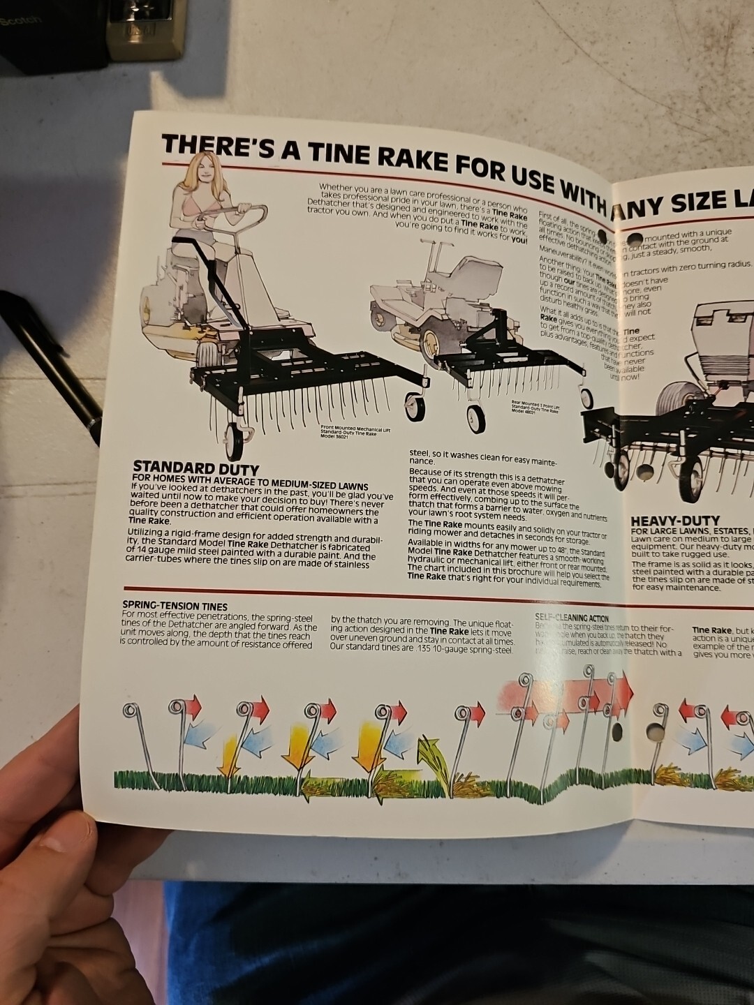 Vintage 1984 Tine Rake Dethatcher Dealer Sales Brochure