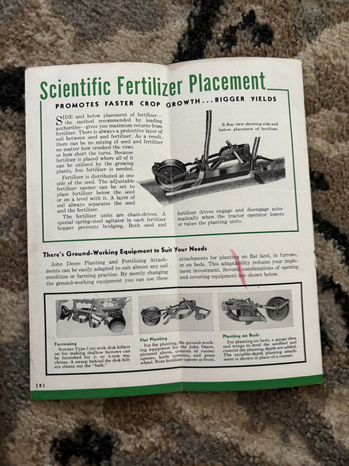 John Deere No. 112A 212A 412A Planting & Fertilizing At For 1949 Brochure DCPA26