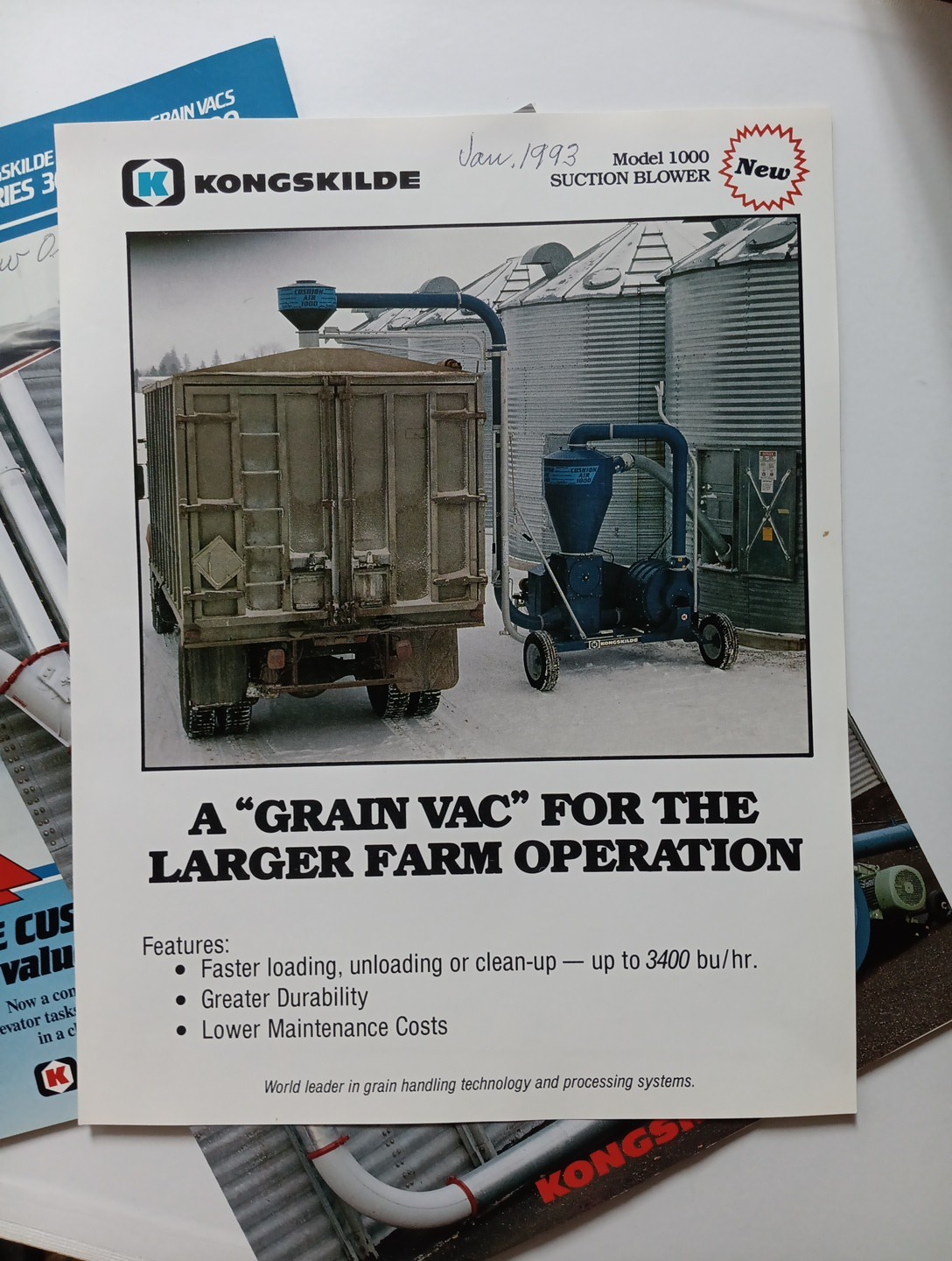 1990s Kongskilde Grain Blowers Vac Air Systems Sales Brochures Lot Of 3