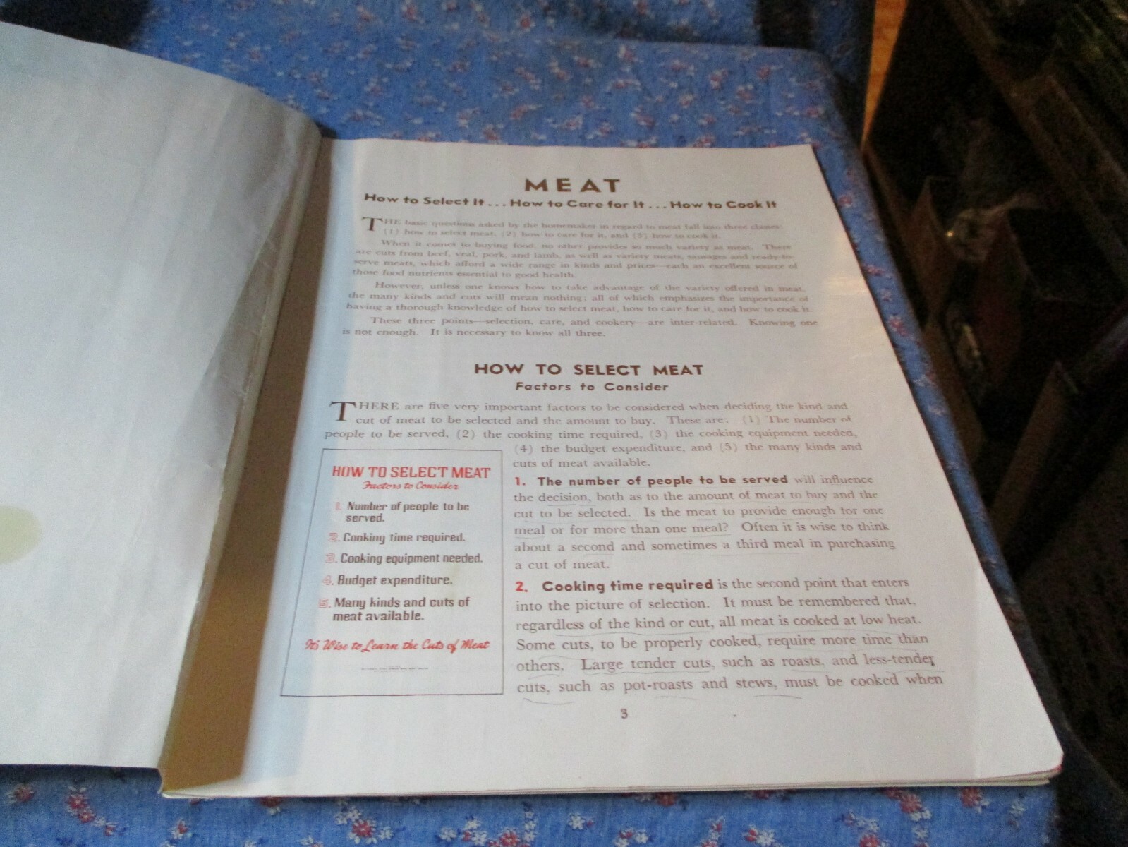 Booklet Meat Handbook How To Select It How To Care For It How To Cook It