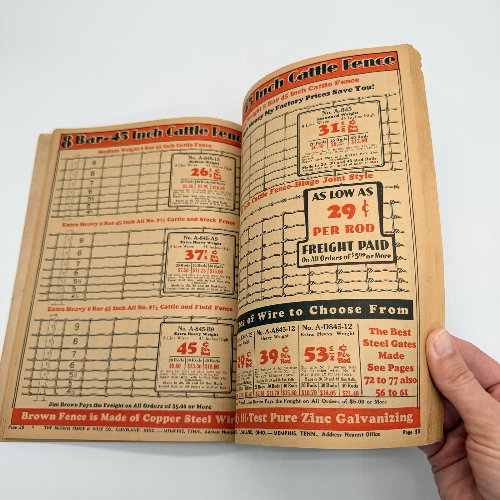 JIM BROWN’S 1935 BARGAIN BOOK – THE BROWN FENCE & WIRE CO.- Catalog