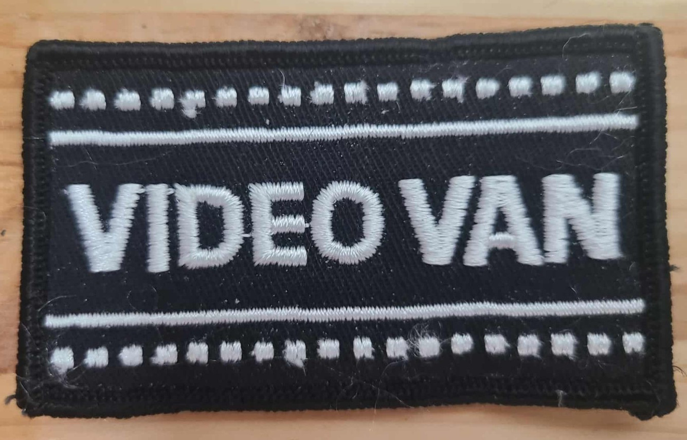 “VIDEO VAN Embroidered Patch Black White Sew Iron-On Badge Retro Movie Film Gear