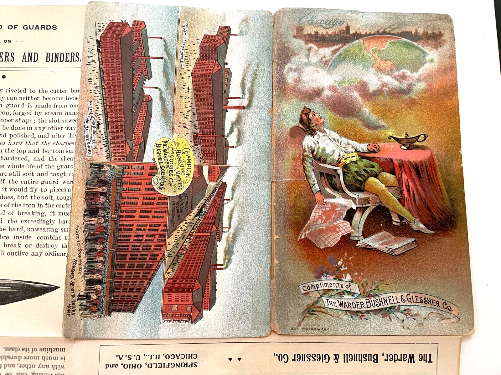 Fantastic Victorian Trade Brochure & Map “The Warder Bushnell & Glessner Co” *