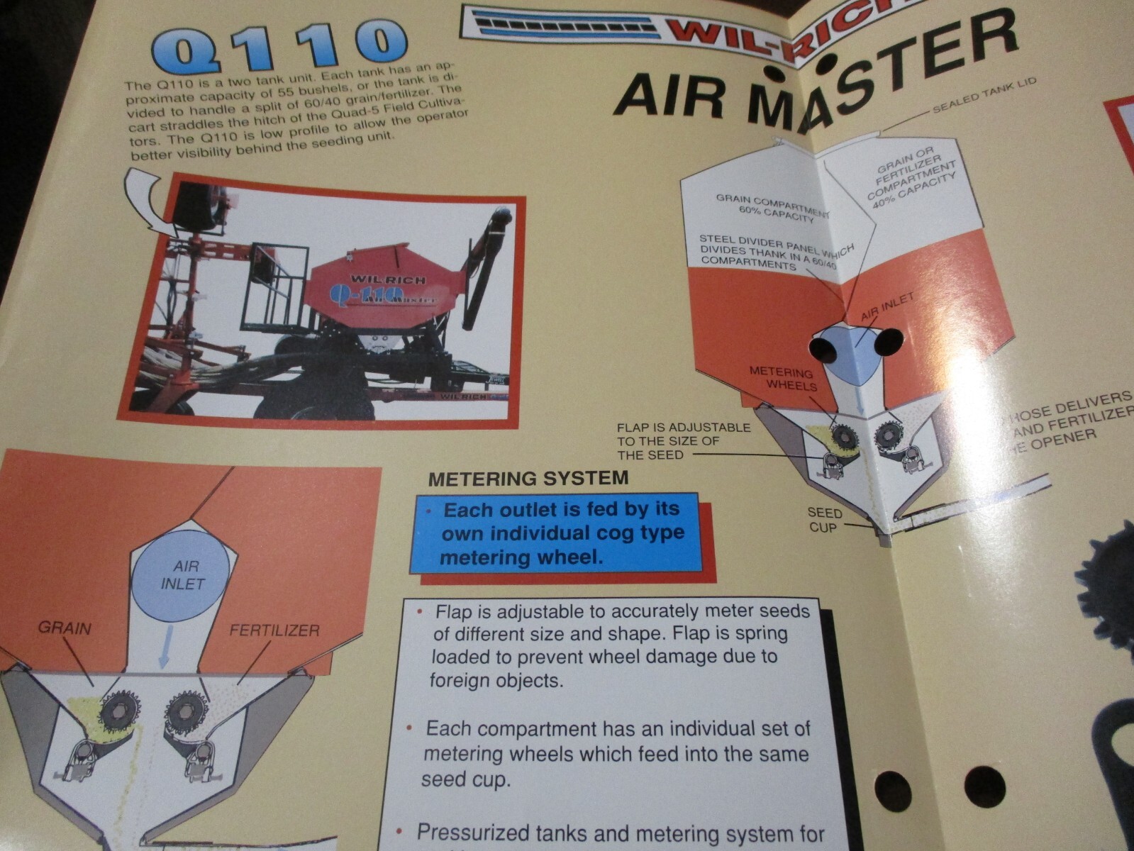 Wil-Rich Air Seeder, Air Master Sales/Specifications Brochures, 2 items