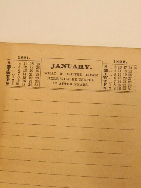 1891-92 Pierce’s Memorandum and Account Book designed for Farmers, Mechanics