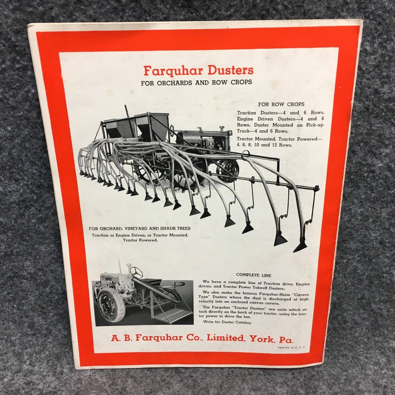 1940s Farquhar Iron Age High Pressure Sprayers Advertising Catalog Manual 38-S