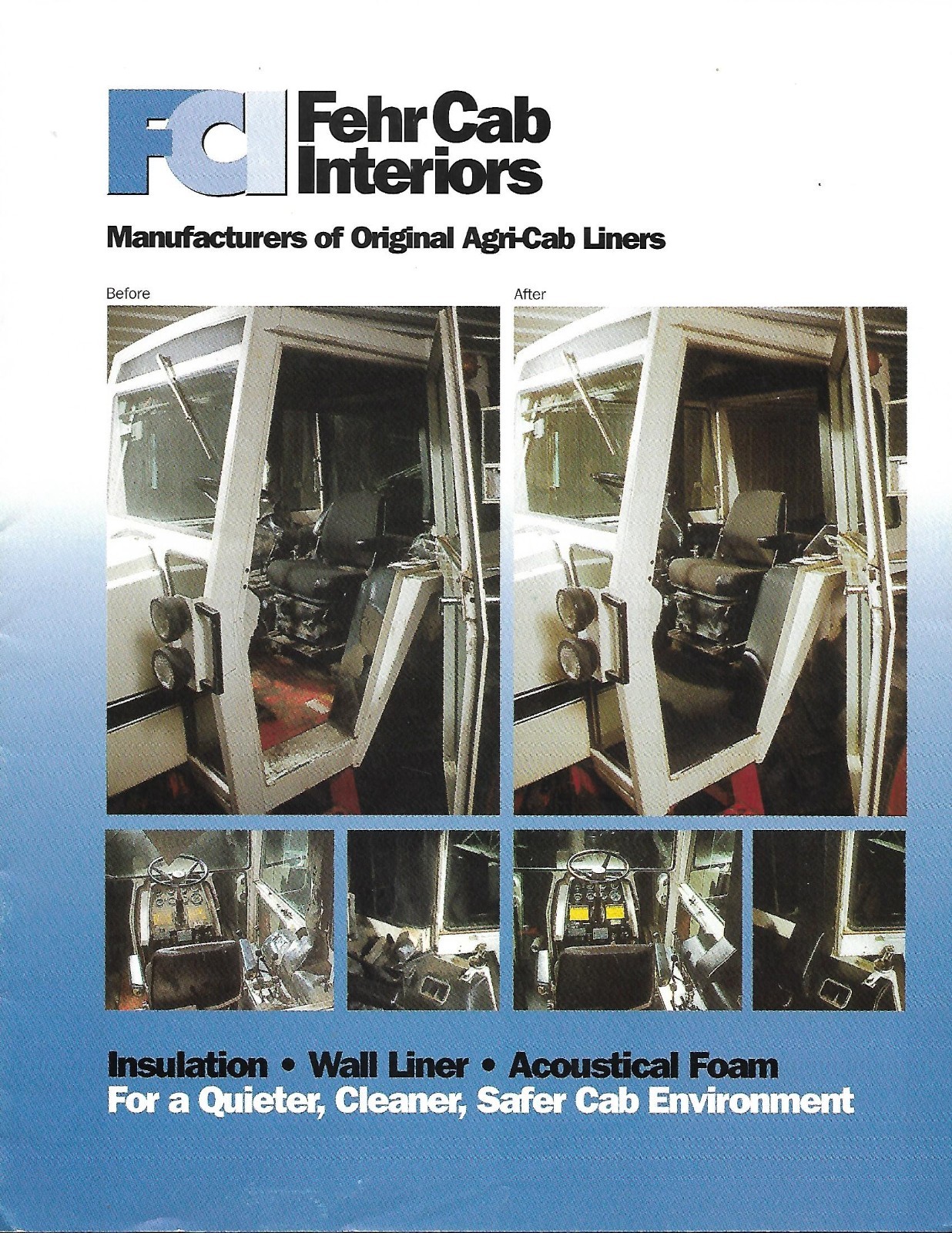 Farm Tractor Brochure – Fehr – Cab Interiors Agri-Liners MF JD IH et al (F9518)