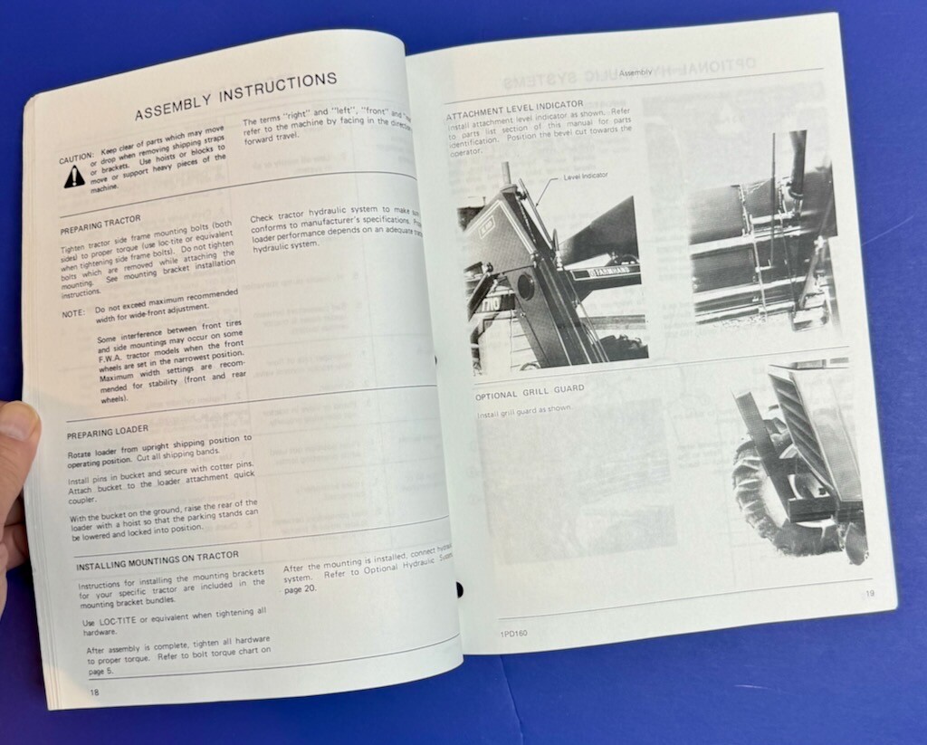 Farmhand XL 940 Loader Parts Setup & Operators Manual