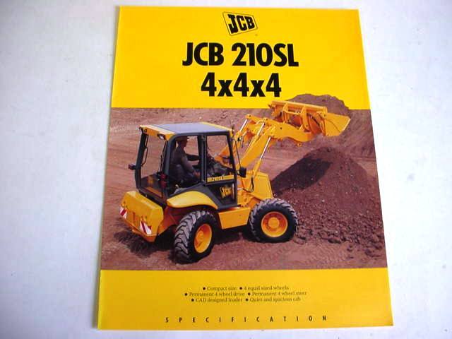 JCB 210SL Tractor Loader 4 Pages,1994 Brochure