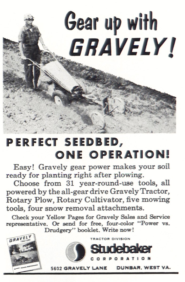 1963 Gravely: Perfect Seedbed, One Operation Vintage Print Ad
