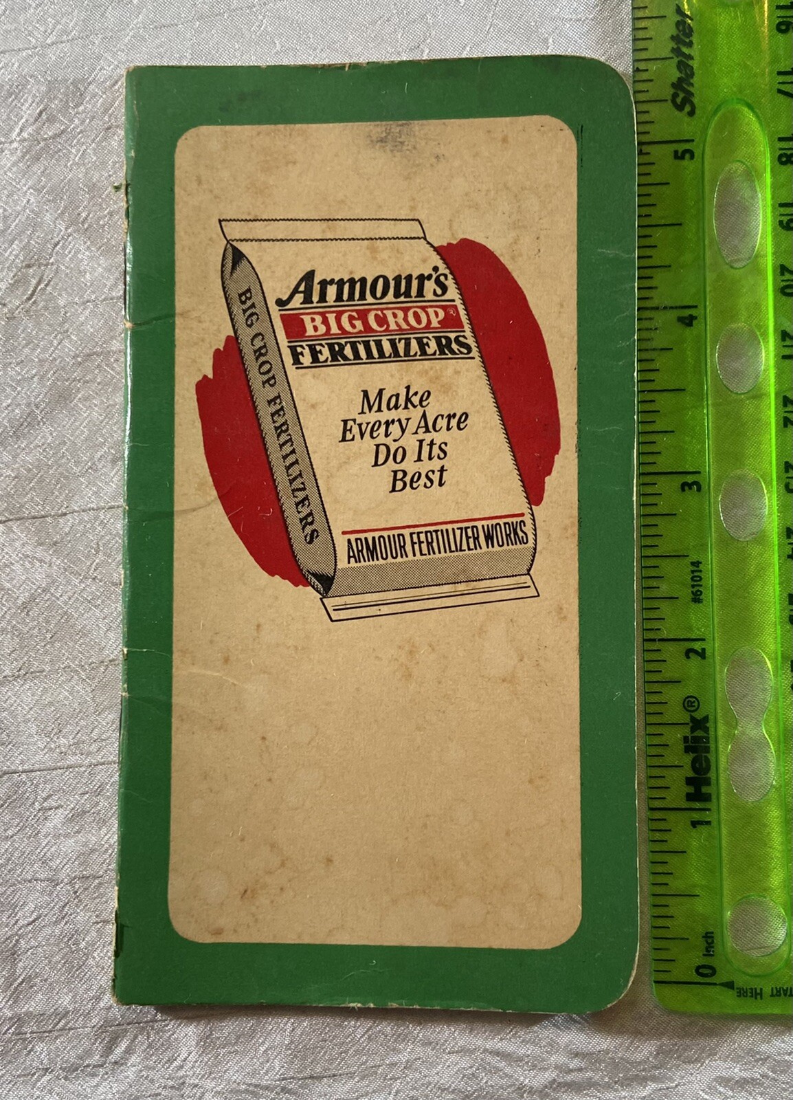 Vintage Armour’s Big Crop Fertilizers Pocket Memo Book 1950 Calendar